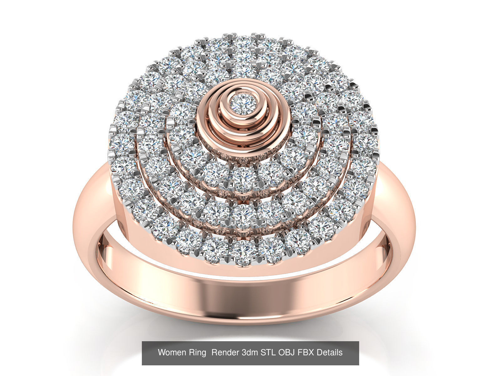 101 Women Ring Render 3dm STL OBJ FBX Details 3D Model Collection_81