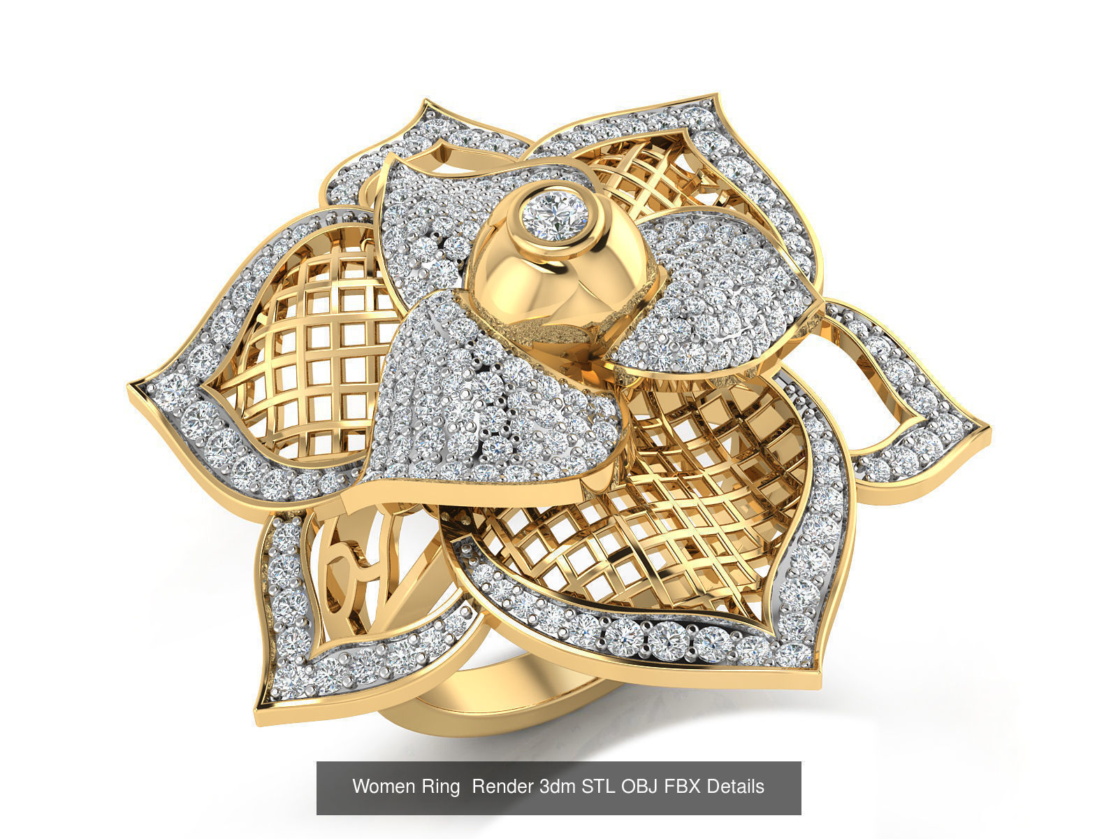 101 Women Ring Render 3dm STL OBJ FBX Details 3D Model Collection_82