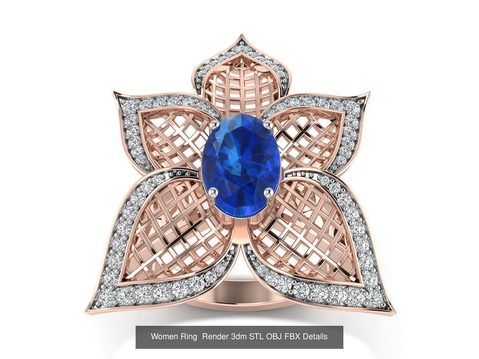 101 Women Ring Render 3dm STL OBJ FBX Details 3D Model Collection_80