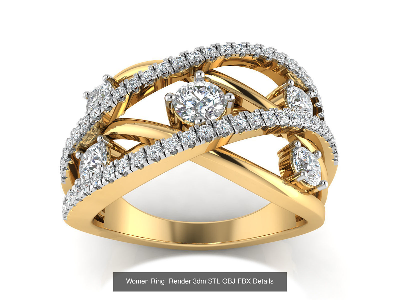 101 Women Ring Render 3dm STL OBJ FBX Details 3D Model Collection_111