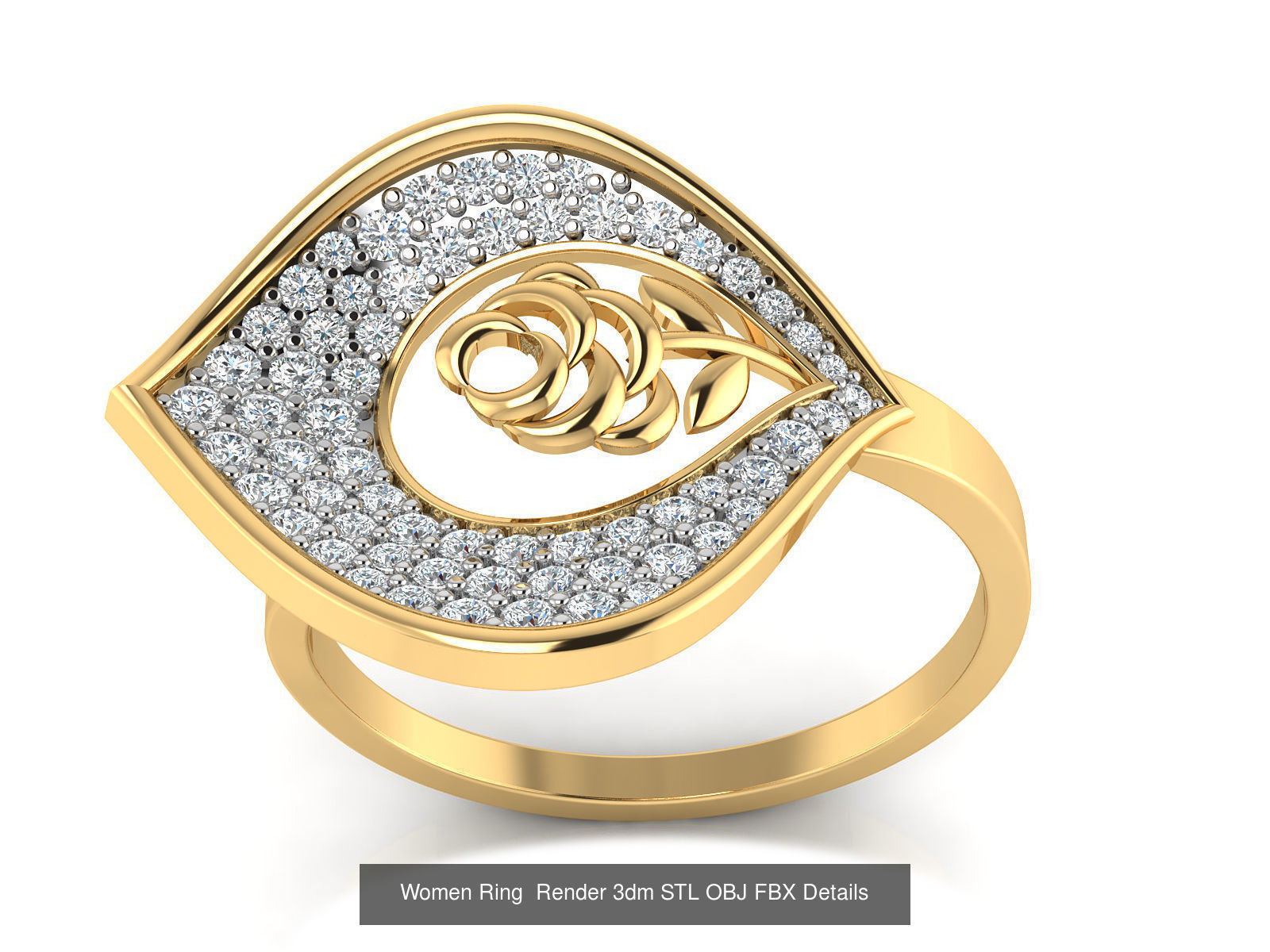 101 Women Ring Render 3dm STL OBJ FBX Details 3D Model Collection_126