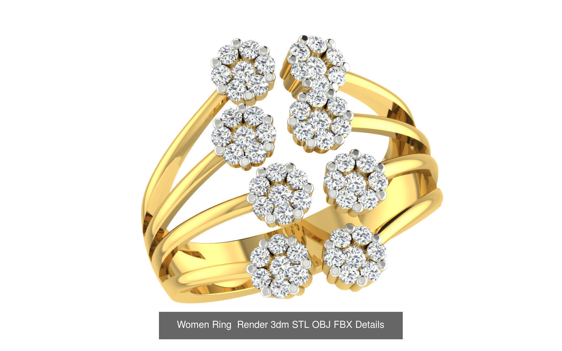 101 Women Ring Render 3dm STL OBJ FBX Details 3D Model Collection_42