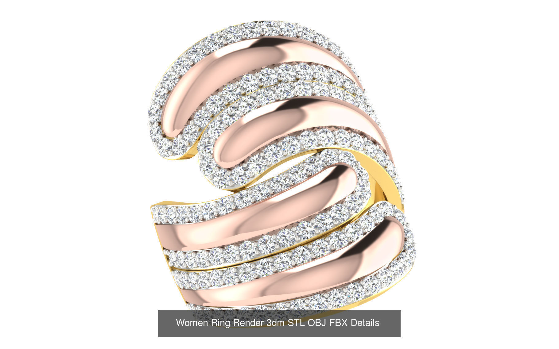 101 Women Ring Render 3dm STL OBJ FBX Details 3D Model Collection_31