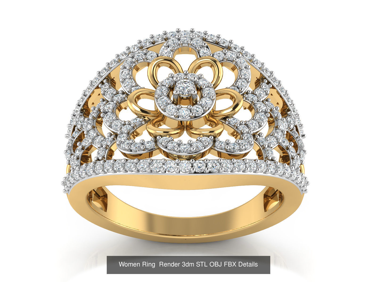 101 Women Ring Render 3dm STL OBJ FBX Details 3D Model Collection_102