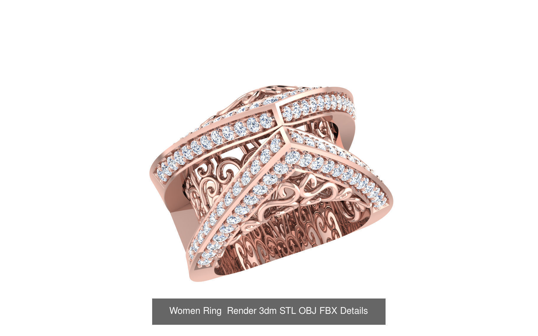 101 Women Ring Render 3dm STL OBJ FBX Details 3D Model Collection_71