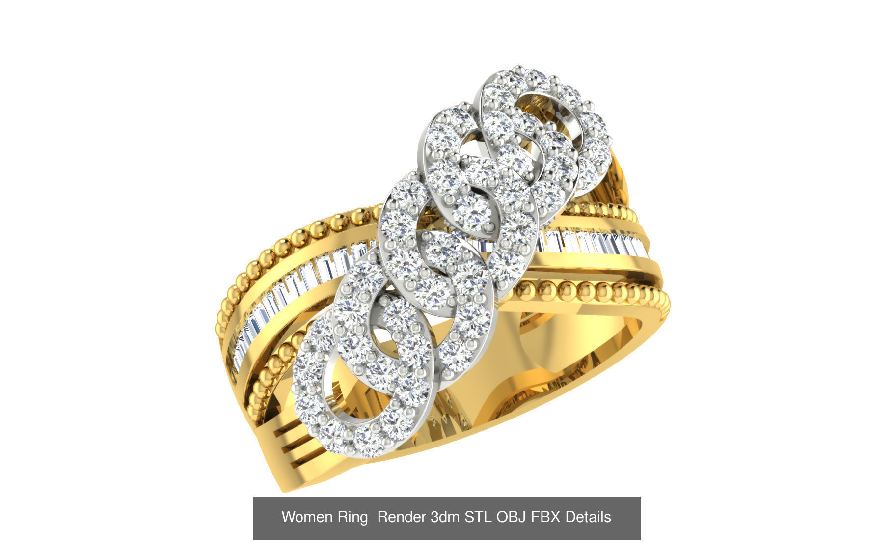 101 Women Ring Render 3dm STL OBJ FBX Details 3D Model Collection_39