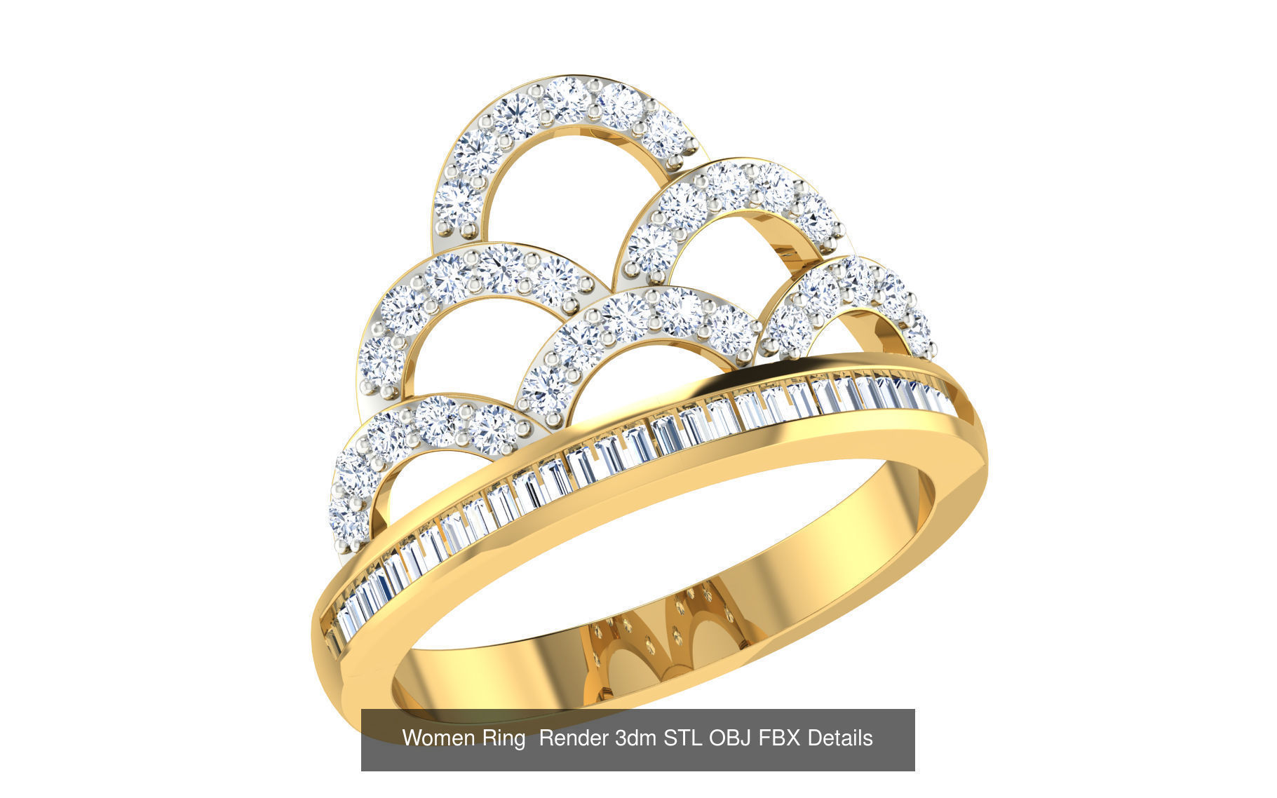 101 Women Ring Render 3dm STL OBJ FBX Details 3D Model Collection_67