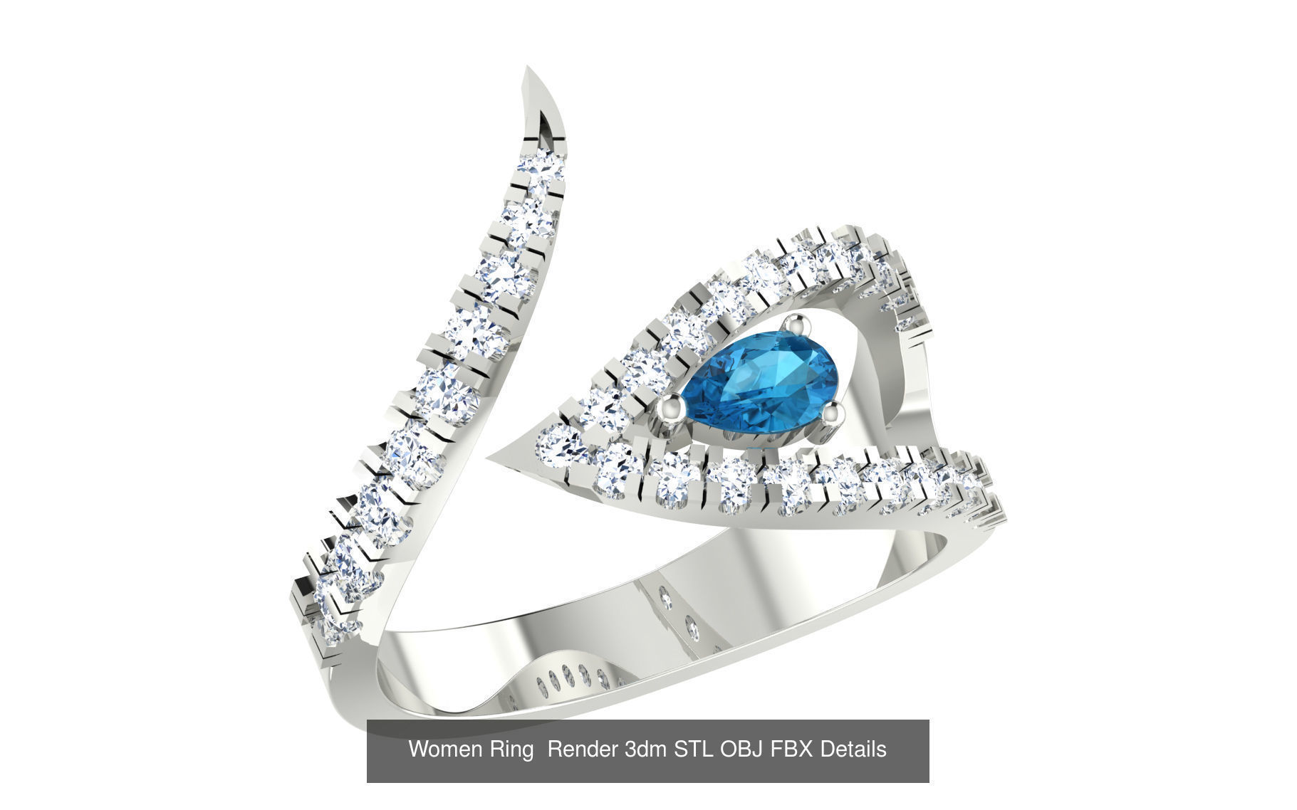 101 Women Ring Render 3dm STL OBJ FBX Details 3D Model Collection_68