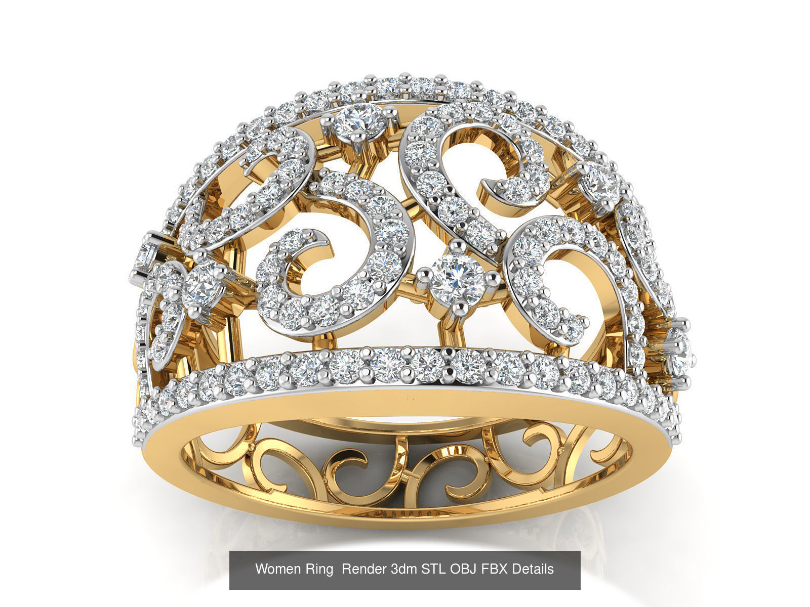 101 Women Ring Render 3dm STL OBJ FBX Details 3D Model Collection_92