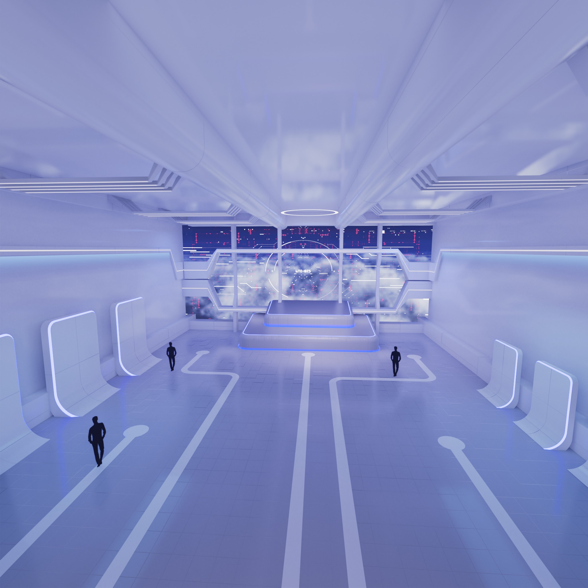 Sci Fi Exhibition Hall Interior with real world 3D model_6