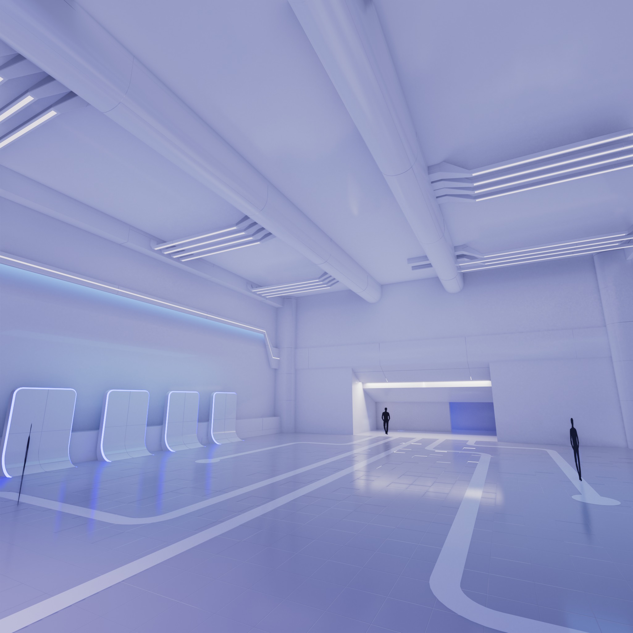 Sci Fi Exhibition Hall Interior with real world 3D model_5