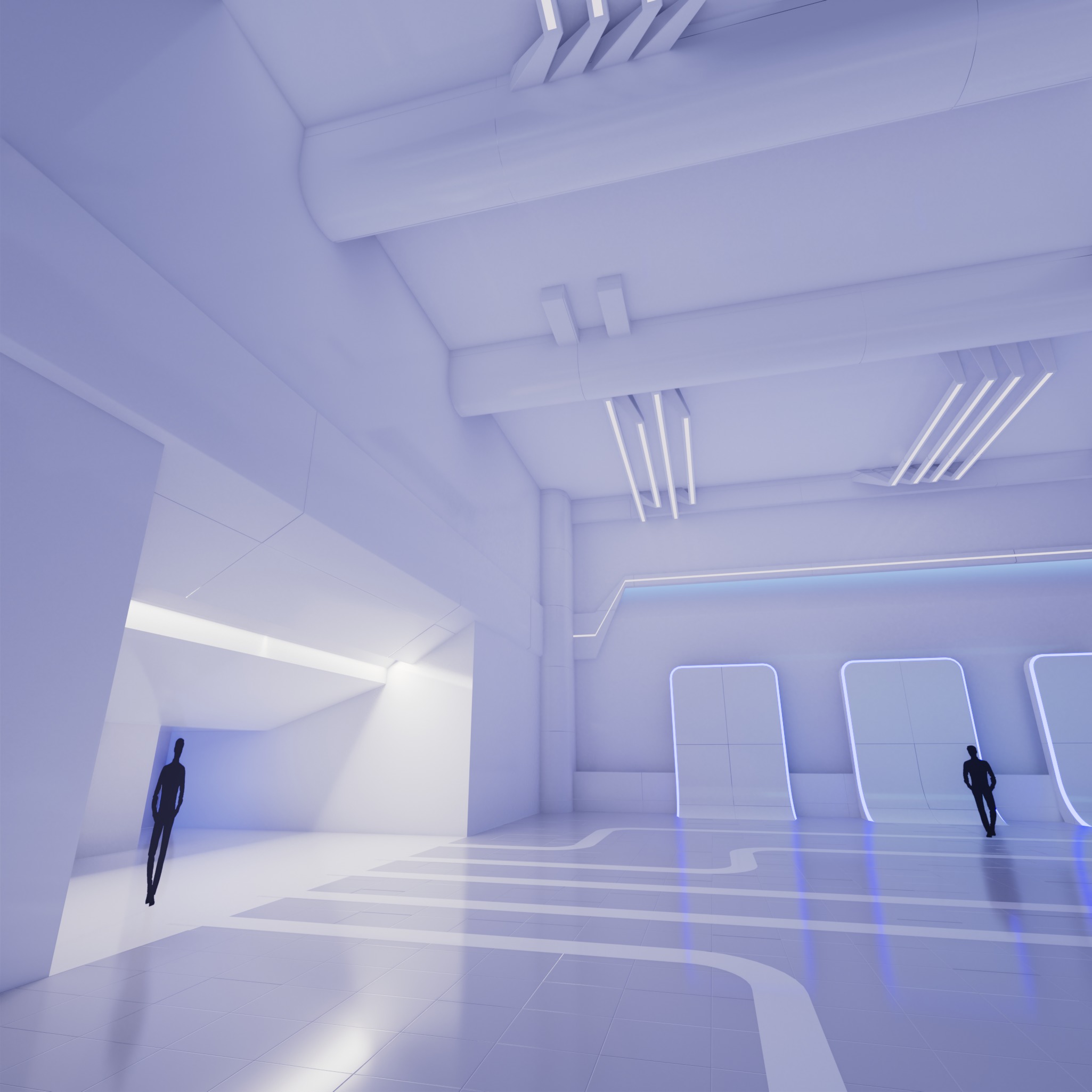 Sci Fi Exhibition Hall Interior with real world 3D model_3