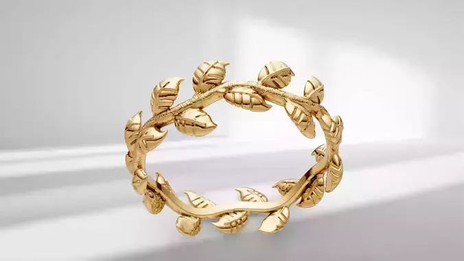 Leaf twig ring