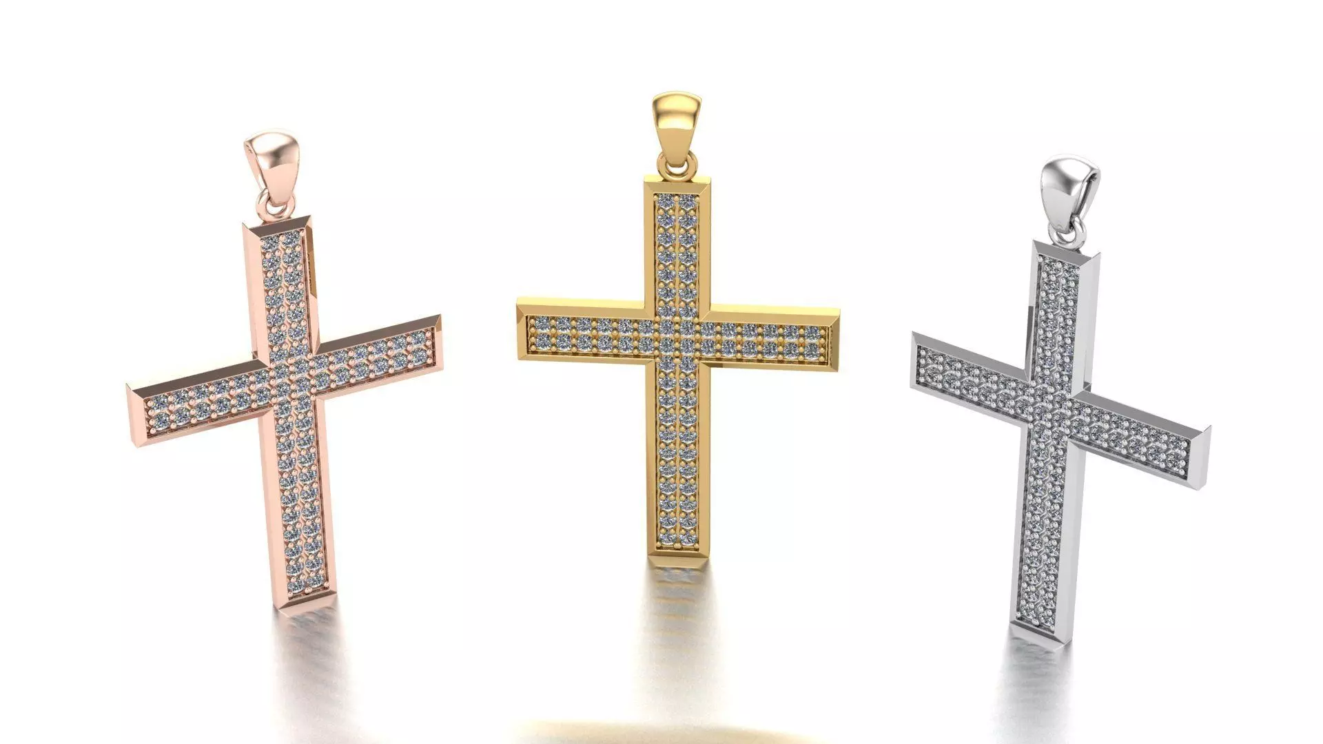 Cross Diamond Pendant - 3D Printable Model 3D model_0