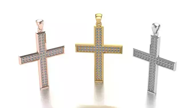 Cross Diamond Pendant - 3D Printable Model