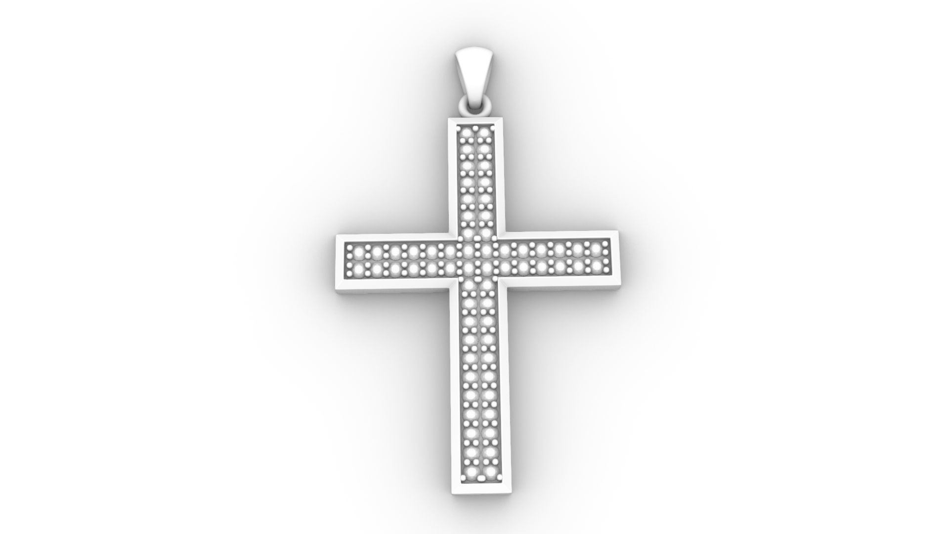 Cross Diamond Pendant - 3D Printable Model 3D model_5