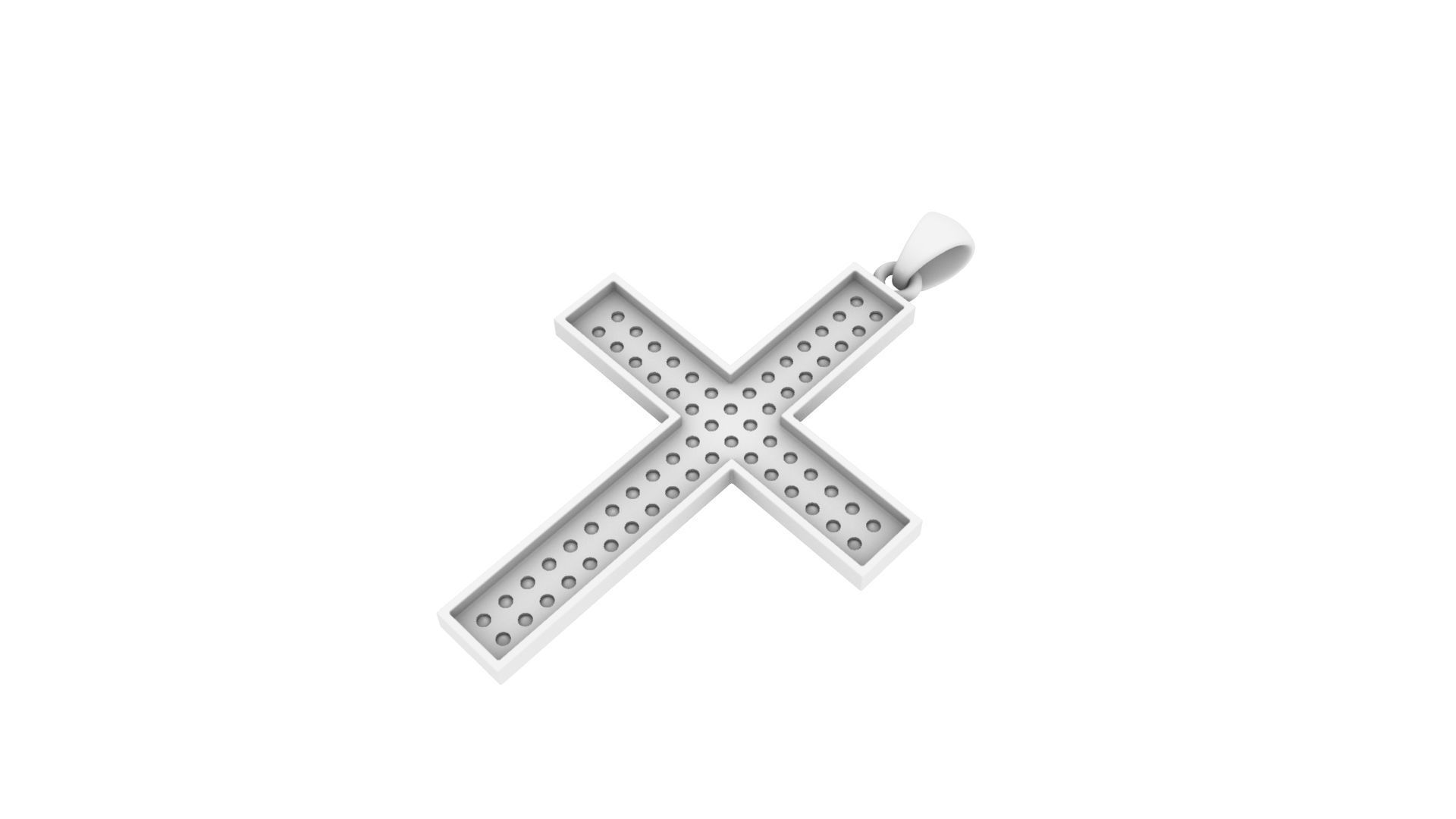 Cross Diamond Pendant - 3D Printable Model 3D model_8