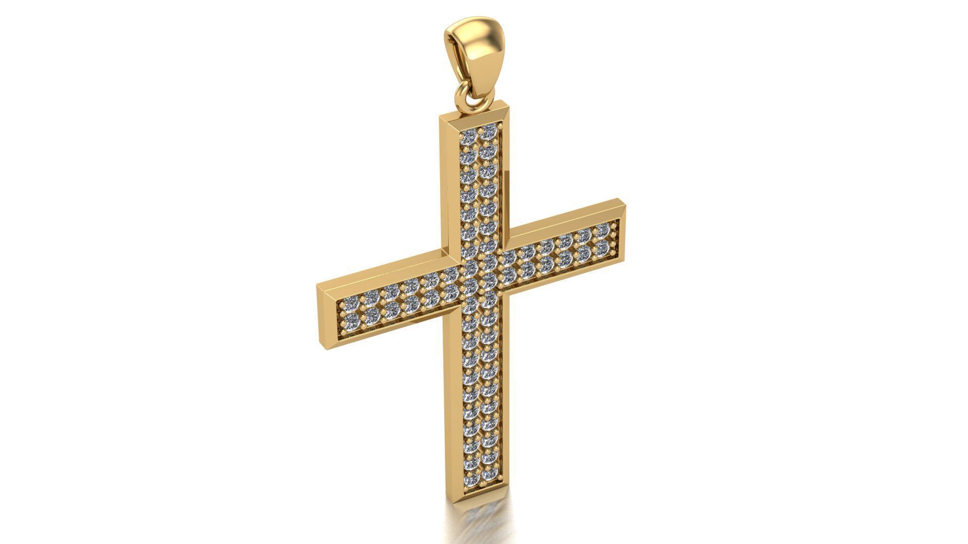 Cross Diamond Pendant - 3D Printable Model 3D model_2