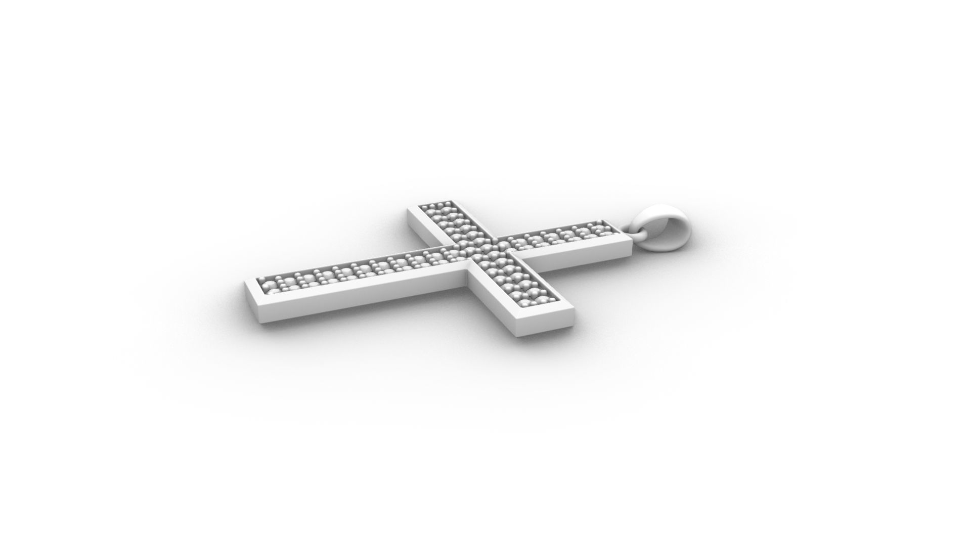 Cross Diamond Pendant - 3D Printable Model 3D model_7