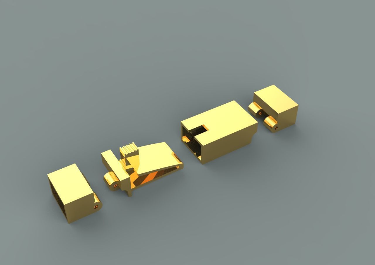 Lock braclet 3D print model_3