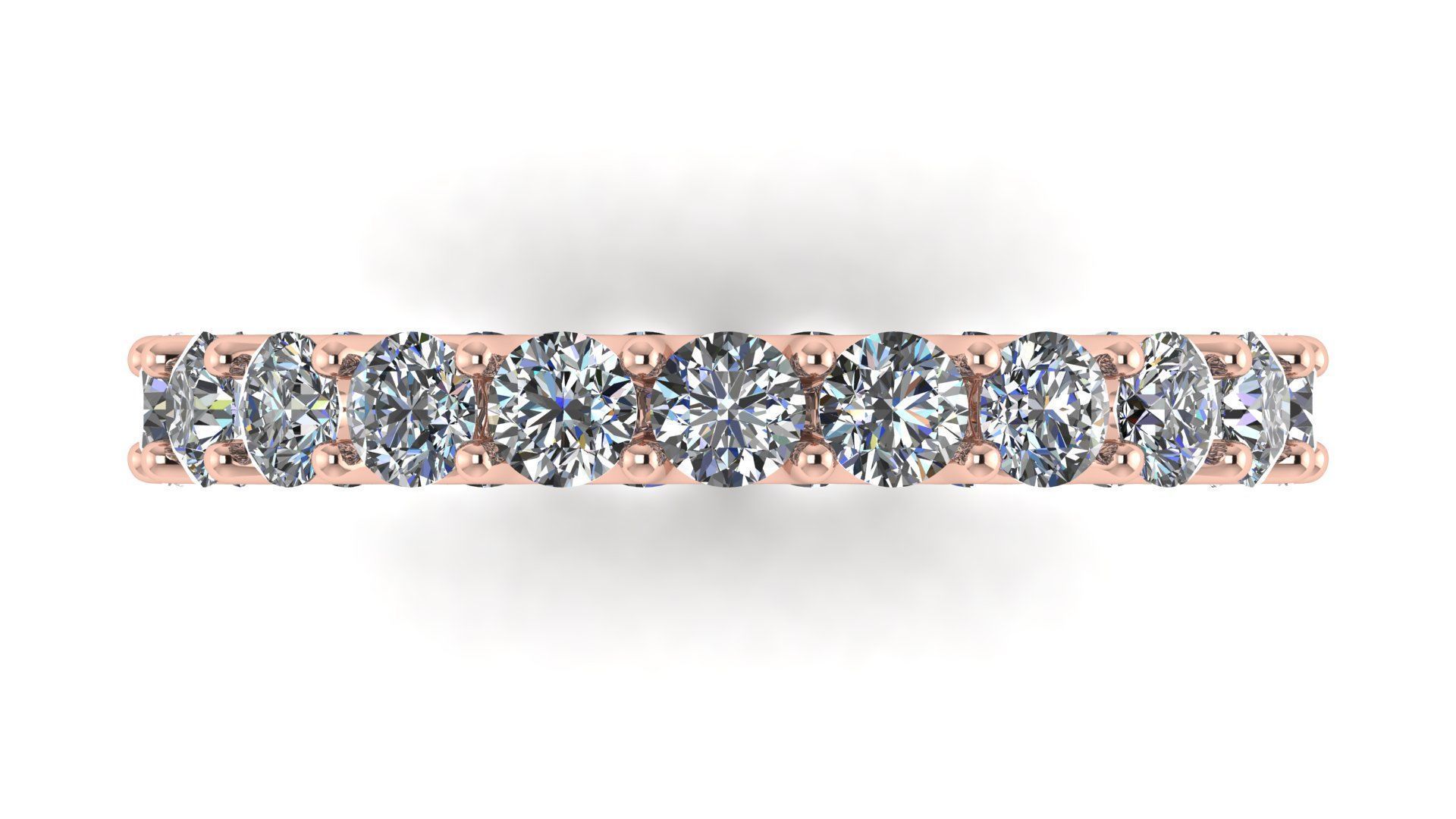 U Shaped Eternity Ring 2 point 8 mm stone size swiss 9 and EU49 3D print model_6