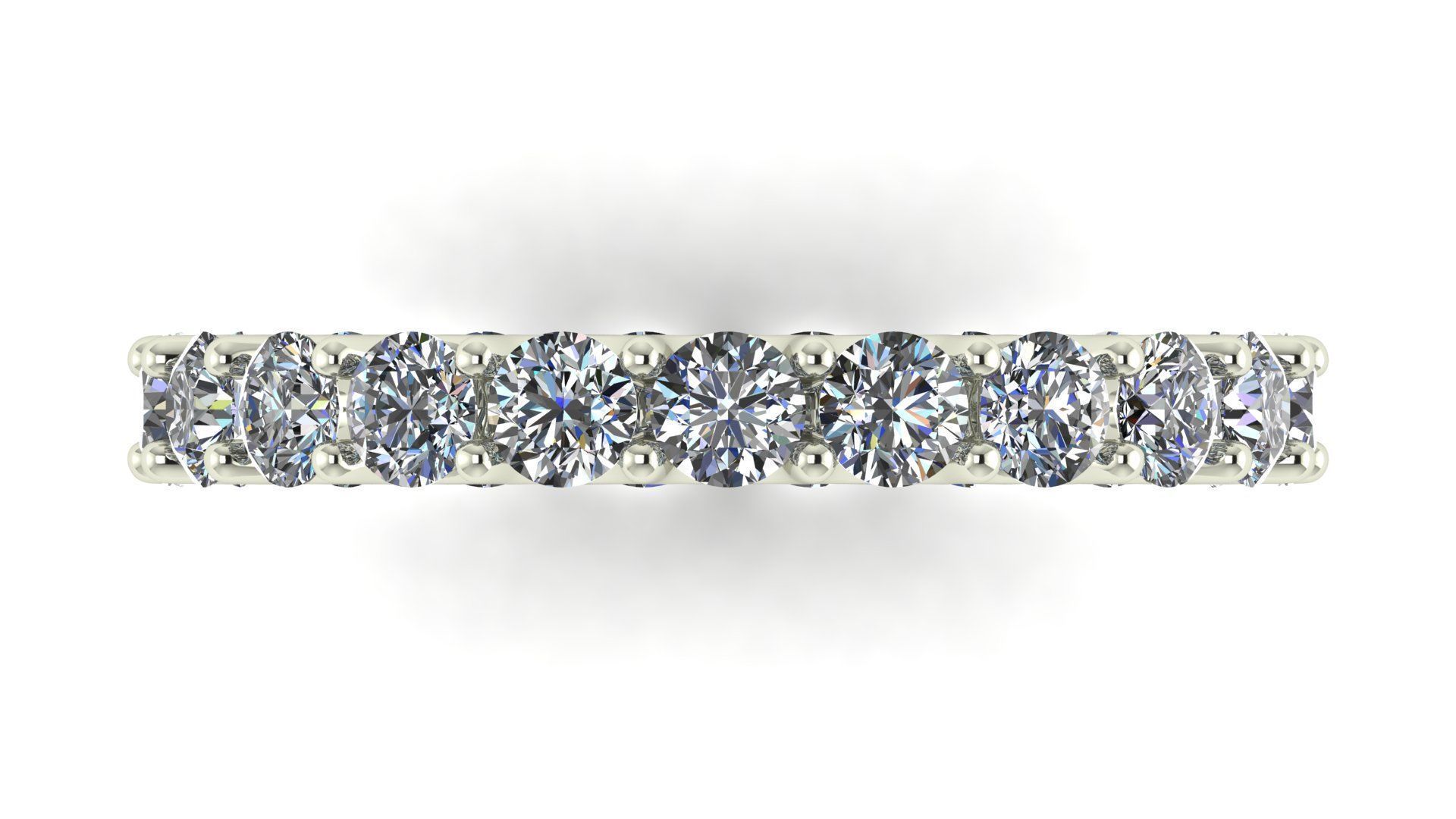 U Shaped Eternity Ring 2 point 8 mm stone size swiss 9 and EU49 3D print model_2