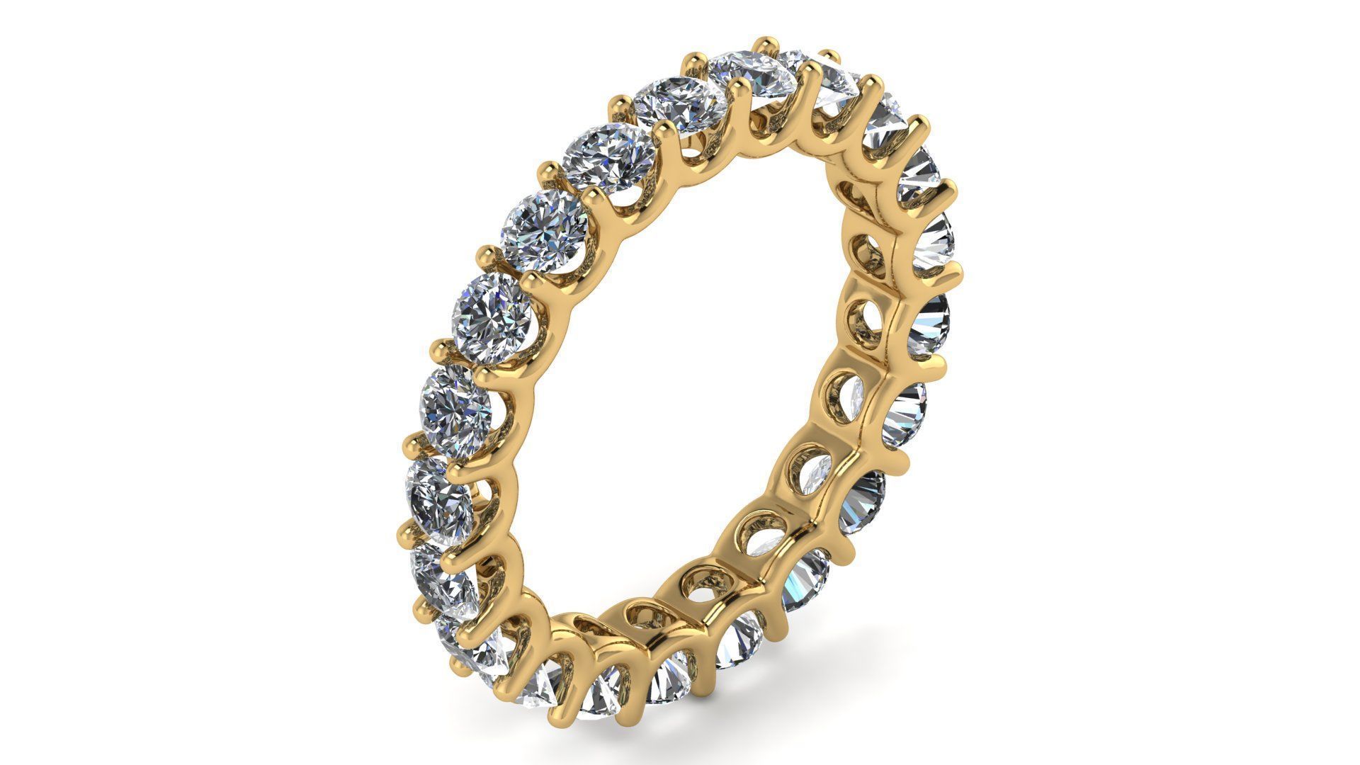 U Shaped Eternity Ring 2 point 8 mm stone size swiss 9 and EU49 3D print model_10