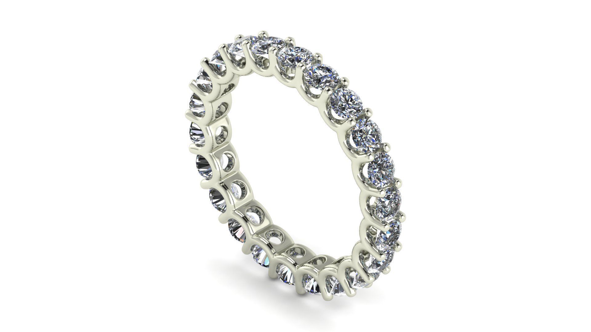 U Shaped Eternity Ring 2 point 8 mm stone size swiss 14 and EU54 3D print model_8