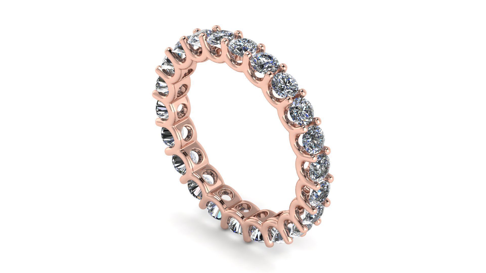 U Shaped Eternity Ring 2 point 8 mm stone size swiss 14 and EU54 3D print model_7