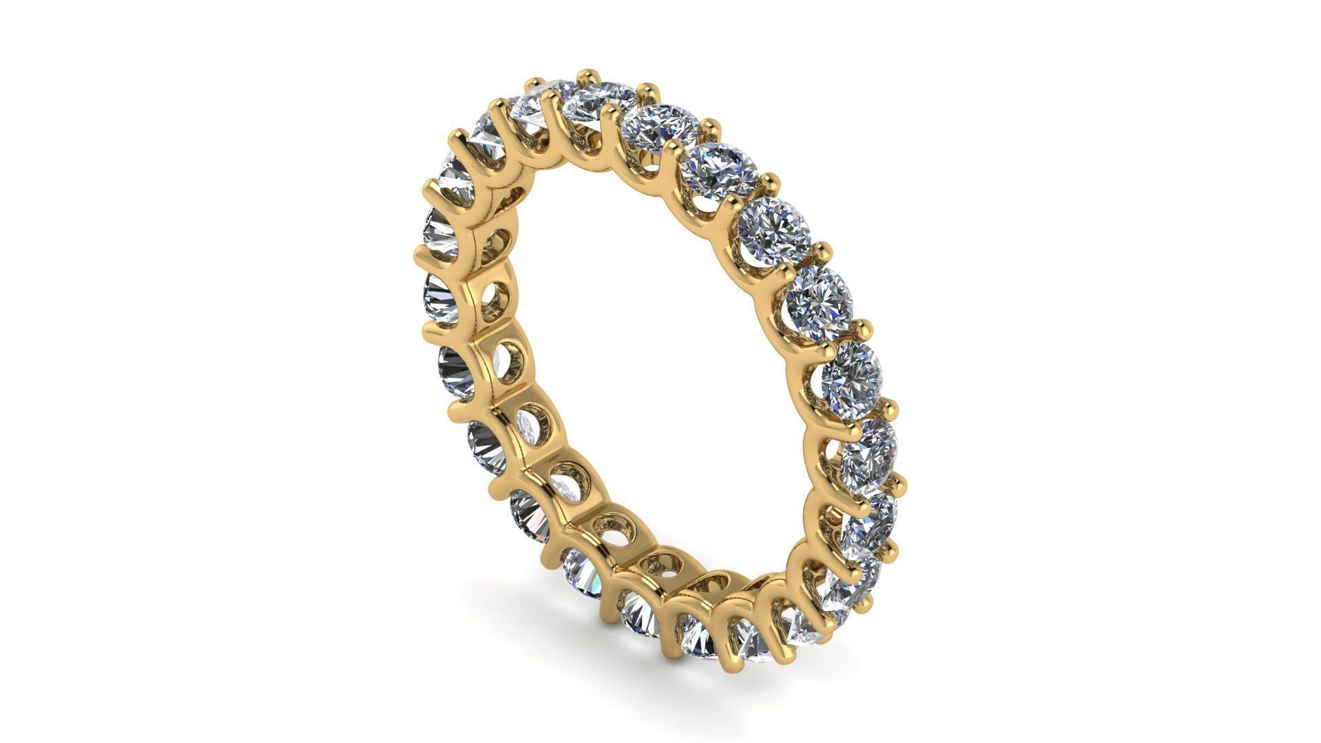 U Shaped Eternity Ring 2 point 8 mm stone size swiss 14 and EU54 3D print model_9