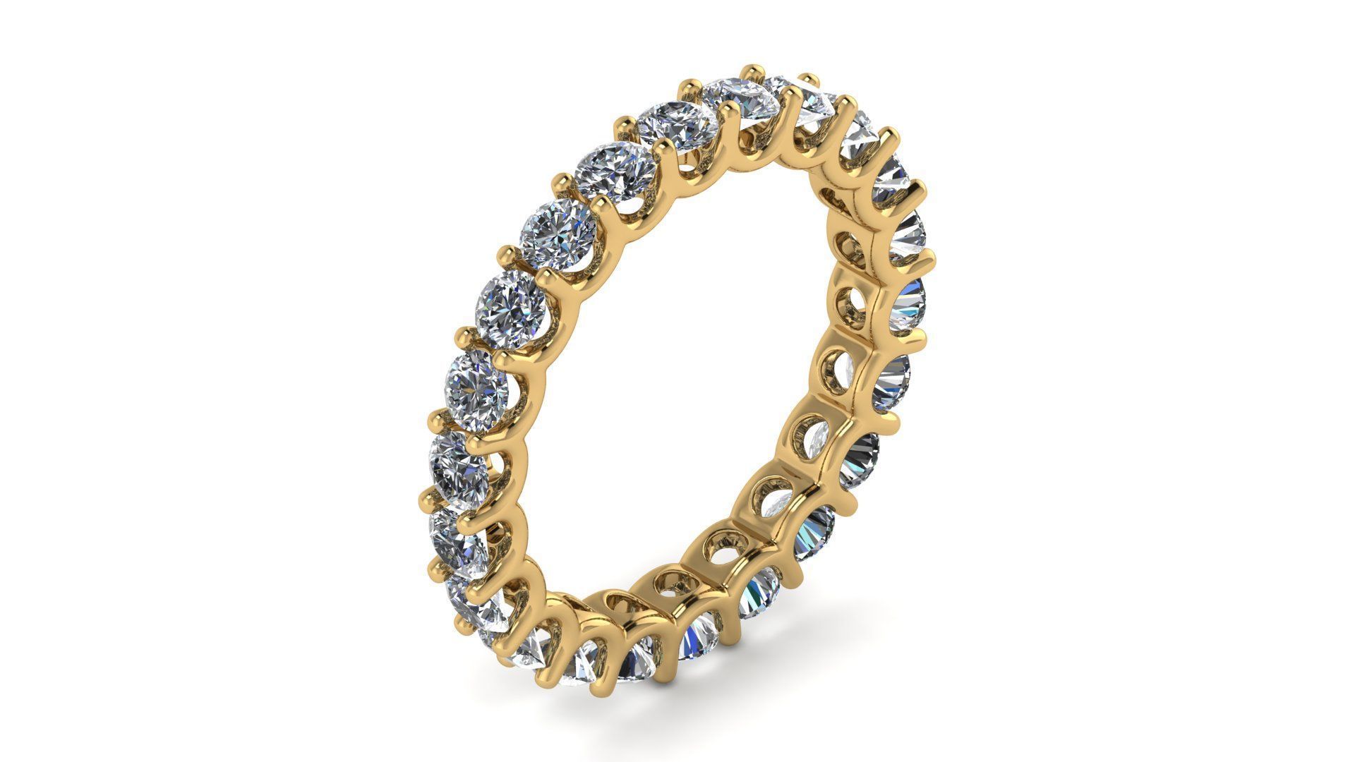 U Shaped Eternity Ring 2 point 8 mm stone size swiss 14 and EU54 3D print model_10