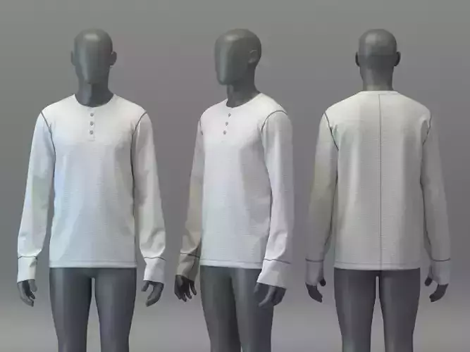 Classic Henley Tee 3D model
