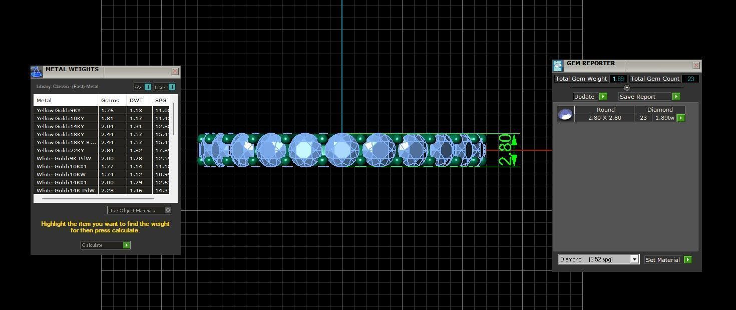 U Shaped Eternity Ring 2 point 8 mm stone size swiss 17 and EU57 3D print model_3