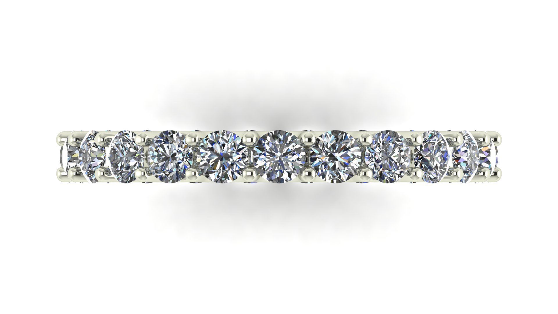 U Shaped Eternity Ring 2 point 8 mm stone size swiss 17 and EU57 3D print model_6