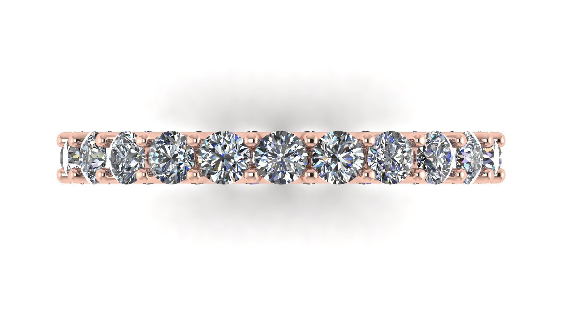 U Shaped Eternity Ring 2 point 8 mm stone size swiss 17 and EU57 3D print model_2