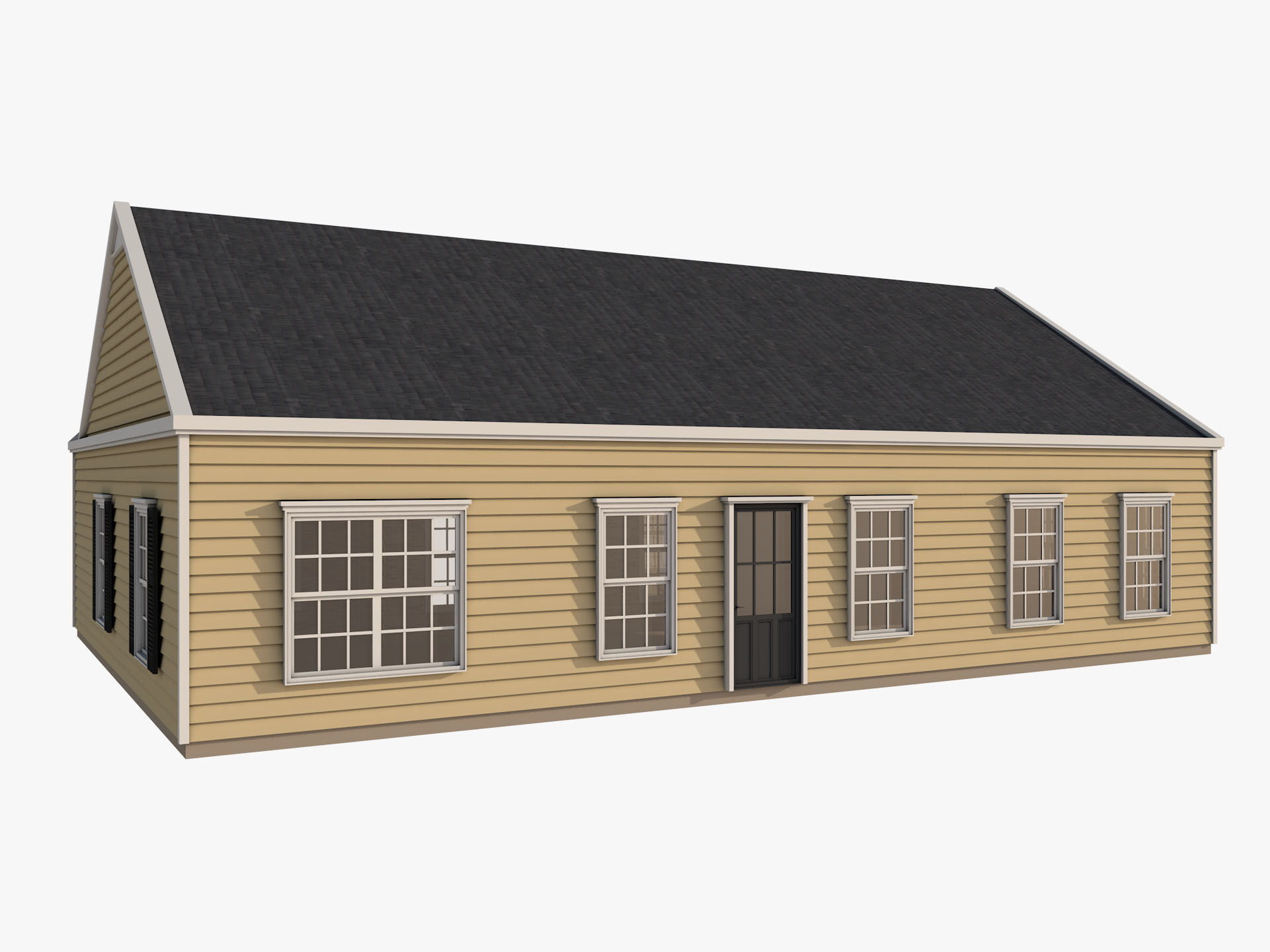 Classical American Houses Collection Low-poly 3D model_12