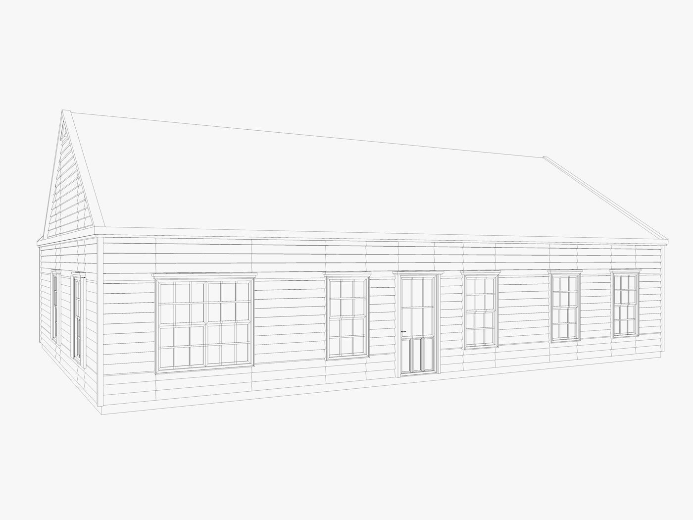 Classical American Houses Collection Low-poly 3D model_13