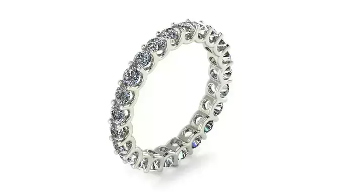 U Shaped Eternity Ring 2 point 8 mm stone size swiss 18 and EU58