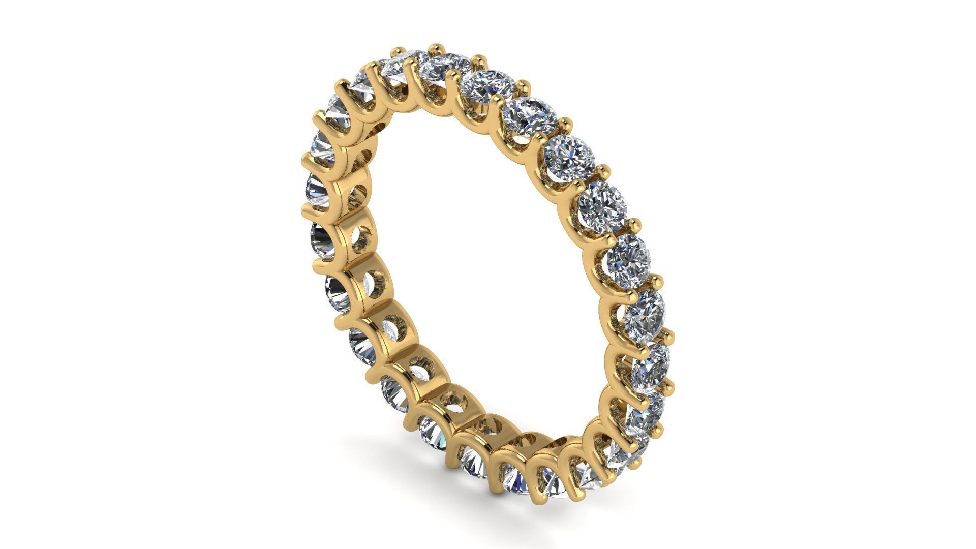 U Shaped Eternity Ring 2 point 8 mm stone size swiss 19 and EU59 3D print model_9