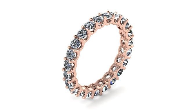 U Shaped Eternity Ring 2 point 8 mm stone size swiss 20 and EU60 3D print model