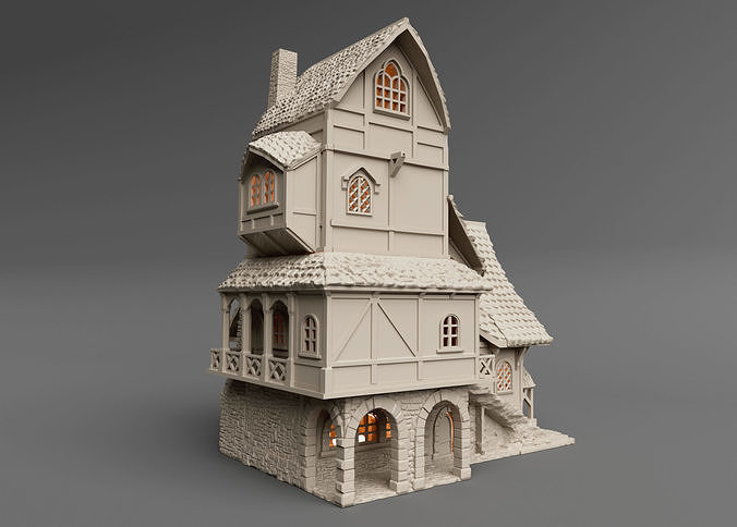 Medieval Inn 3D print model 6
