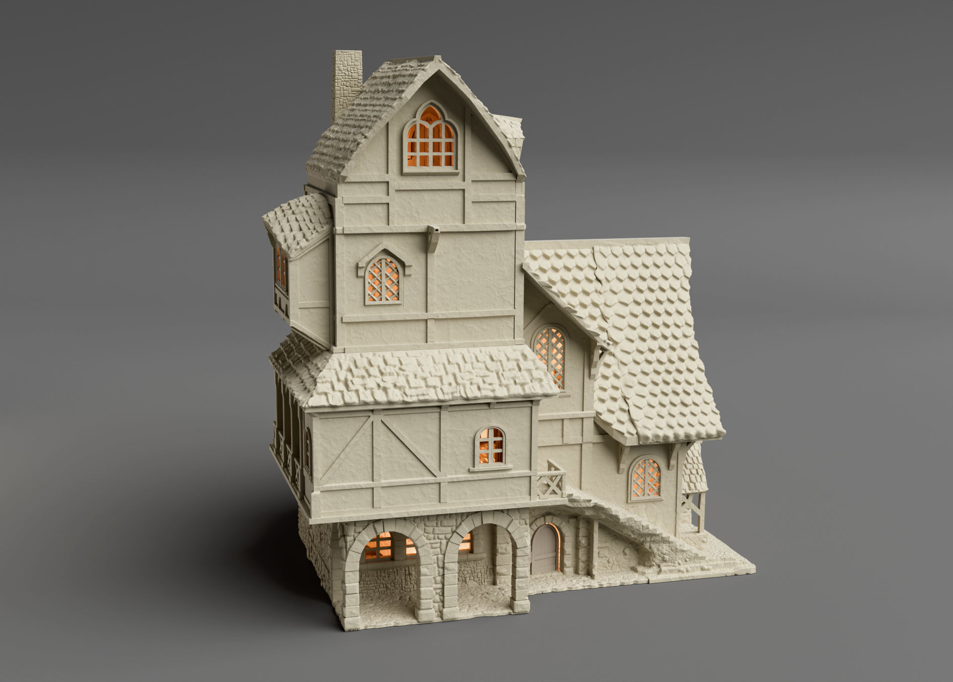 Medieval Inn 3D print model_7