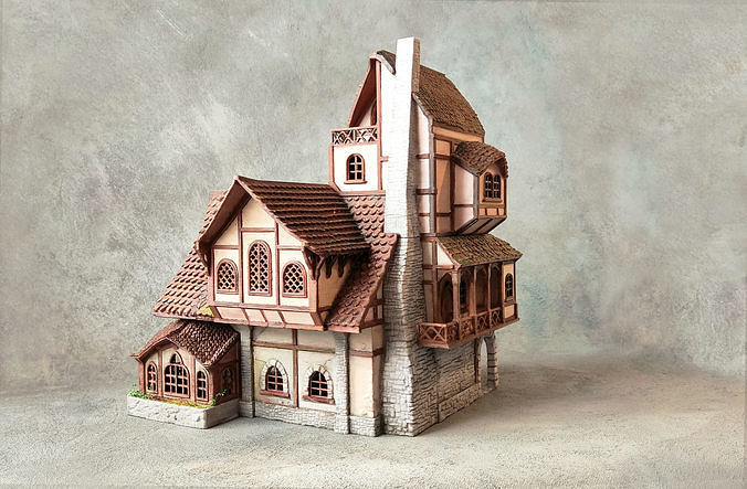 Medieval Inn 3D print model 3