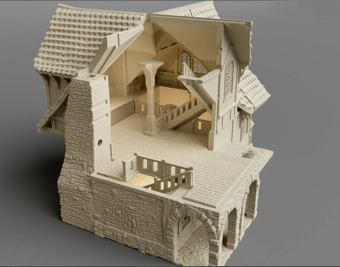 Medieval Inn 3D print model_10