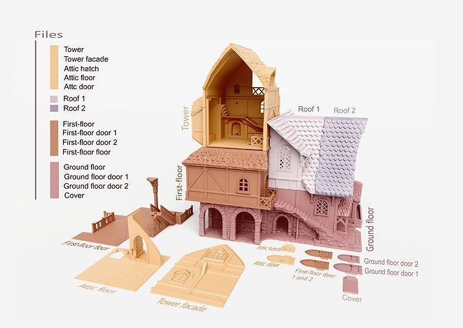 Medieval Inn 3D print model 4