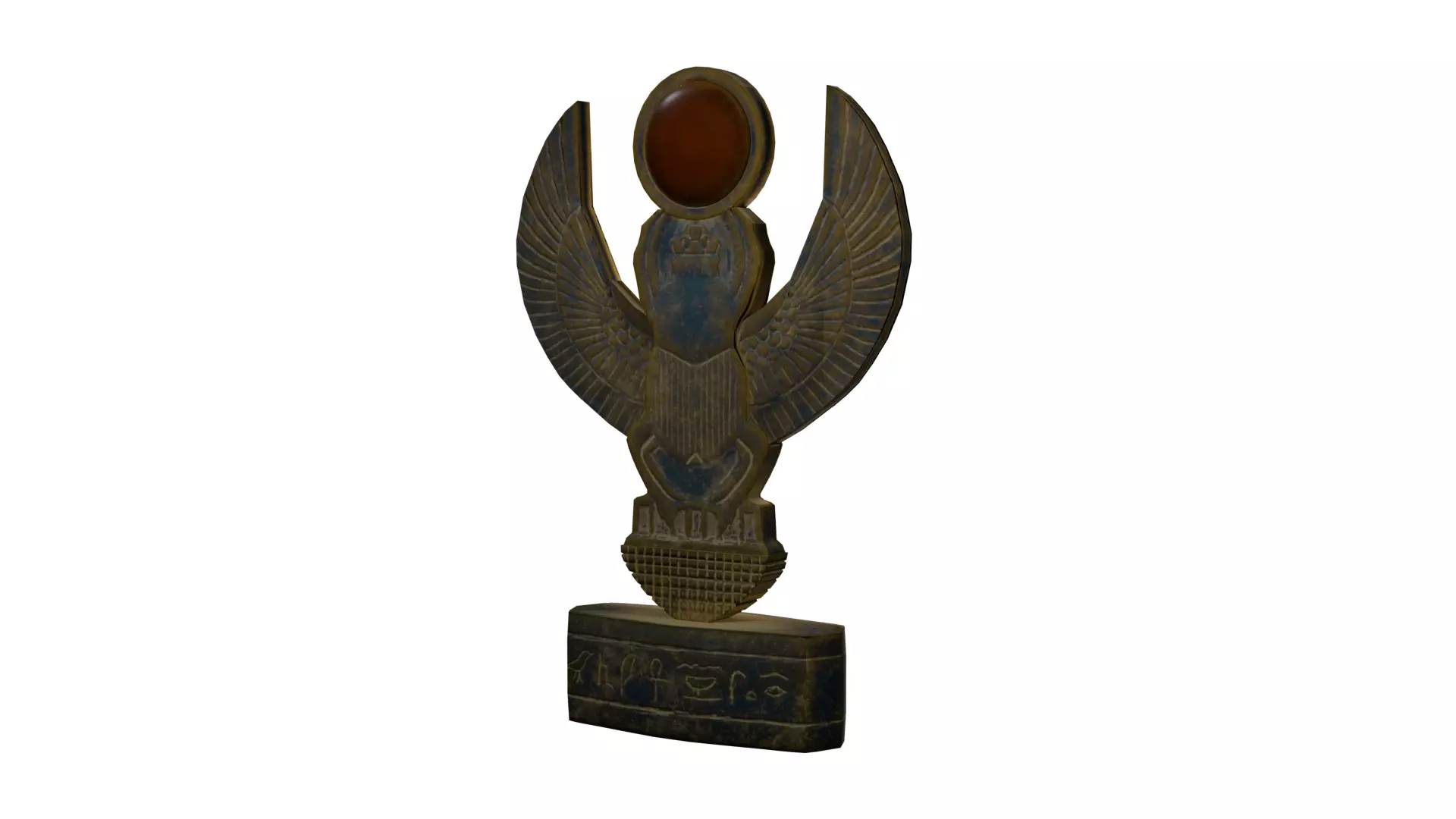 Scarab Statue Low-poly 3D model_0