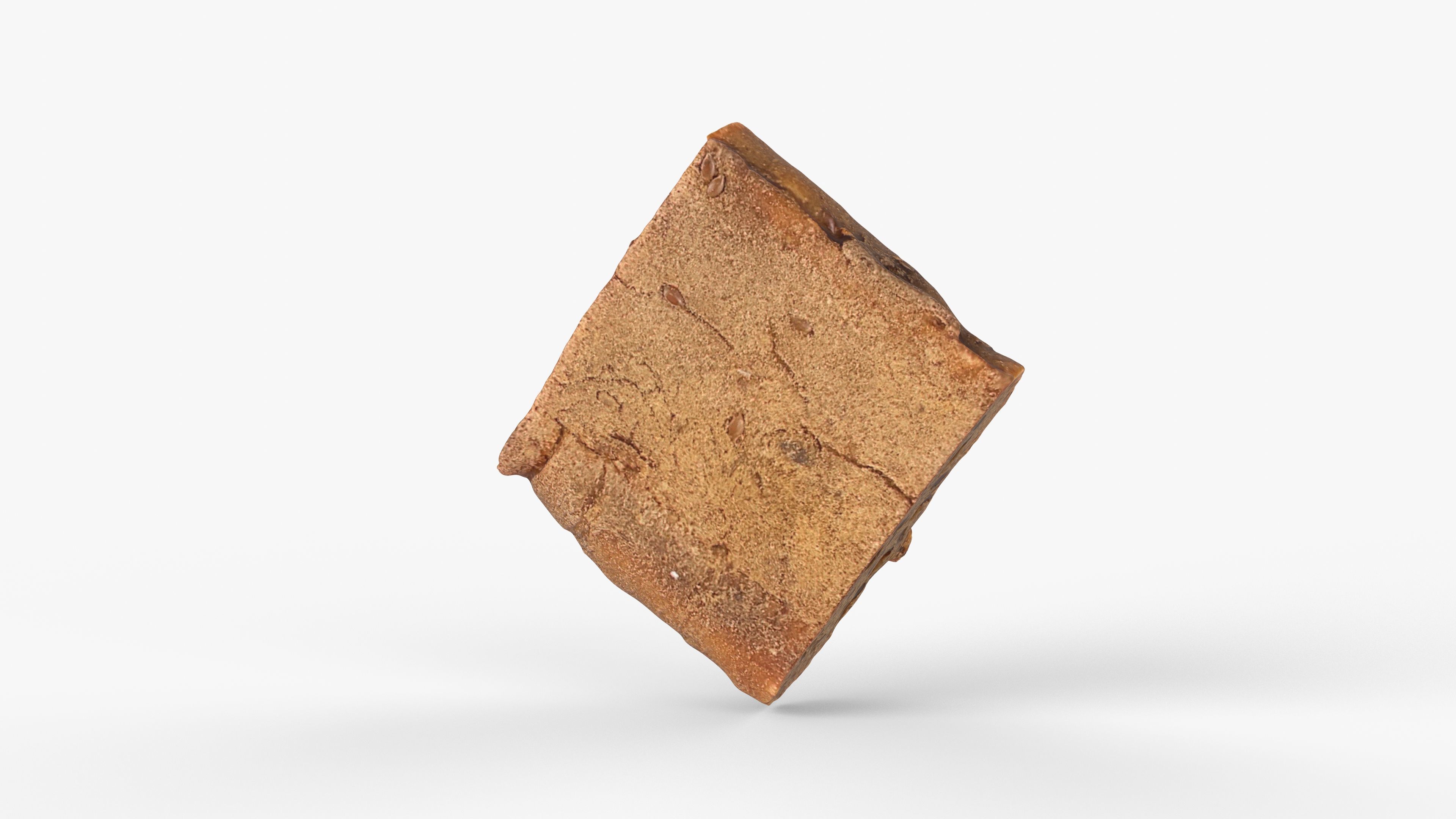 Photorealistic 3D scan of half a rye bread Low-poly 3D model_7