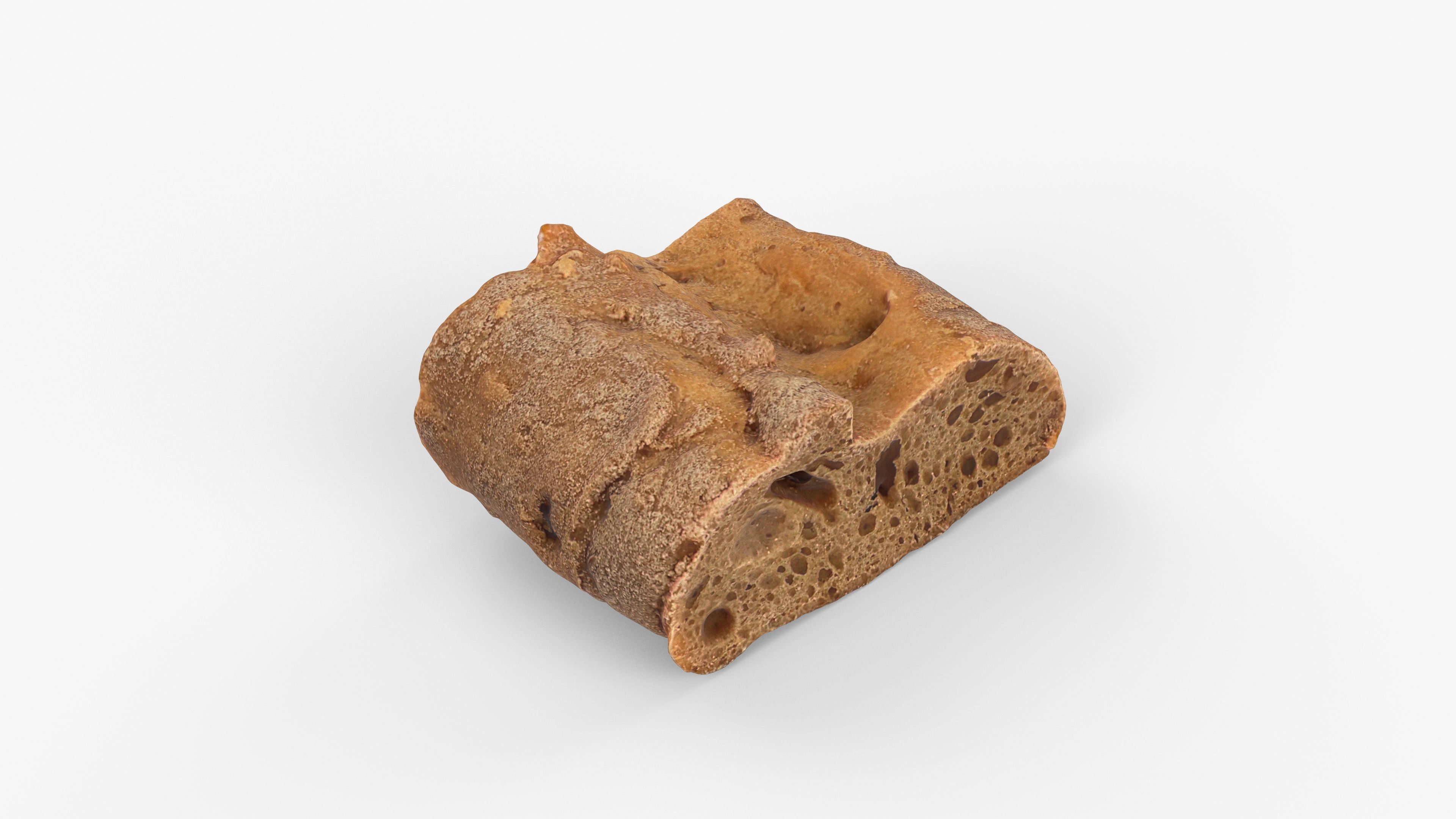 Photorealistic 3D scan of half a rye bread Low-poly 3D model_5