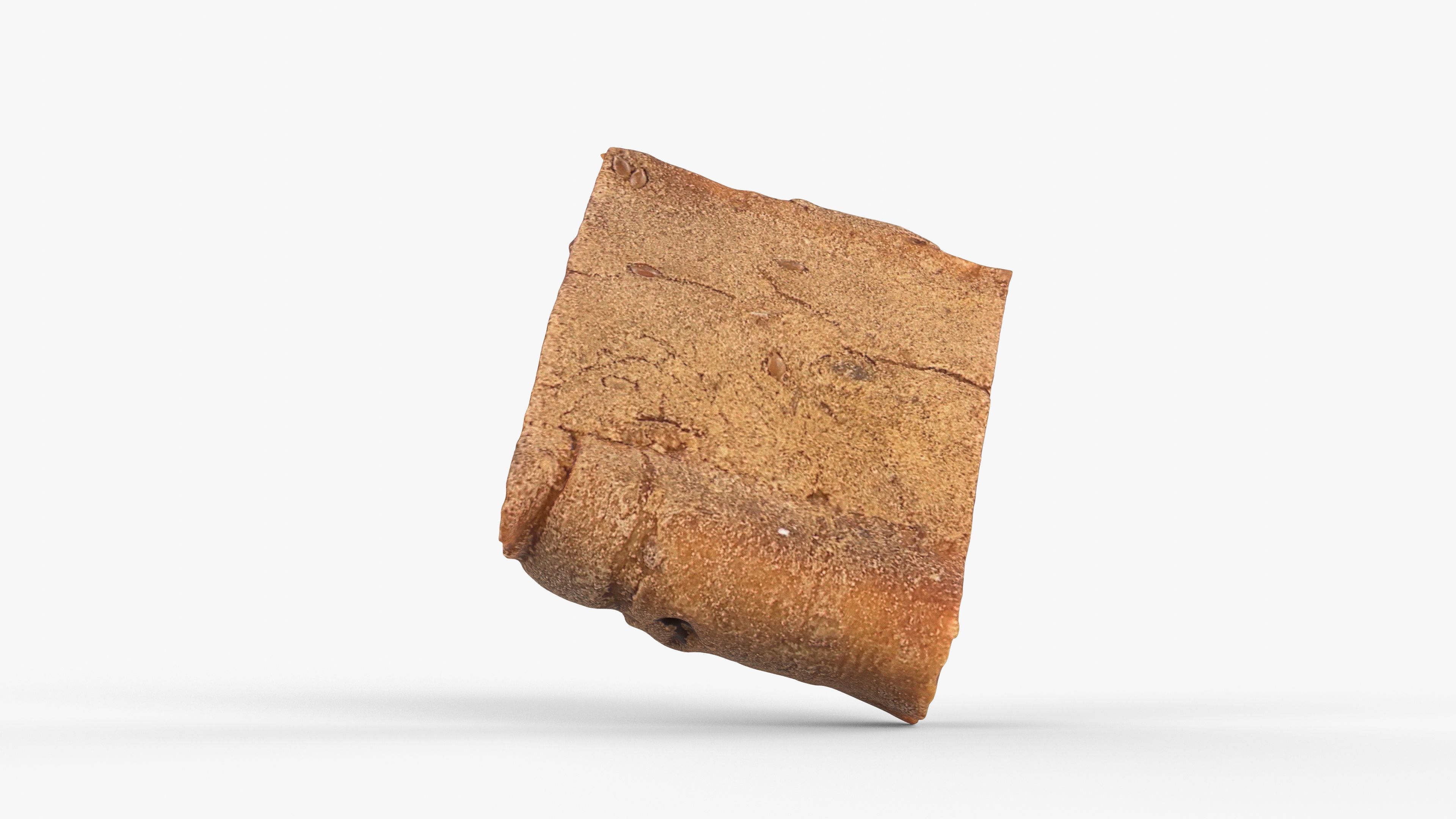 Photorealistic 3D scan of half a rye bread Low-poly 3D model_4