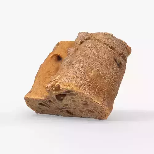 Photorealistic 3D scan of half a rye bread Low-poly 3D model Photorealistic 3D scan of half a rye bread Low-poly 3D model